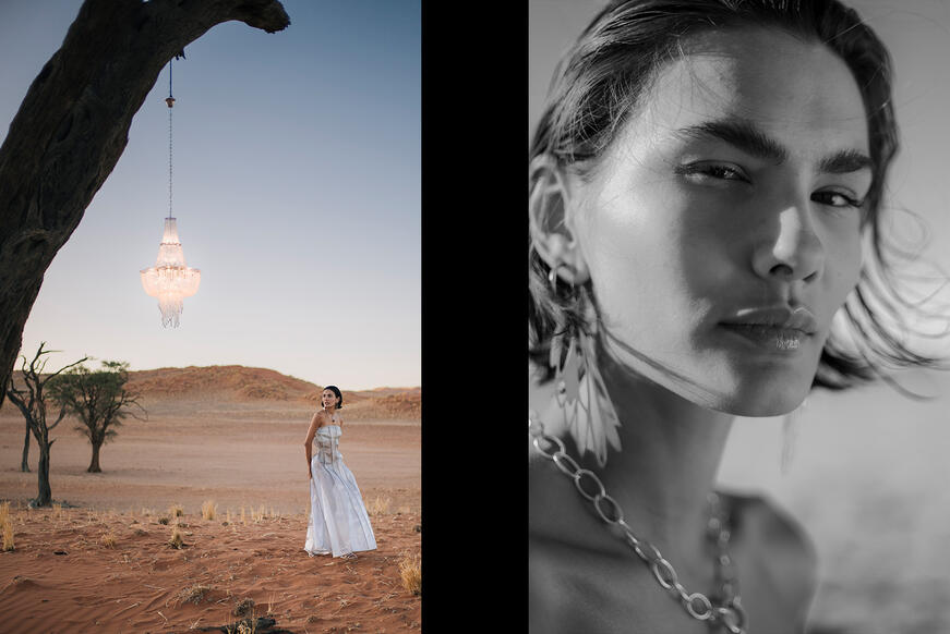 Image shot by Pat Domingo with the Leica SL3 showing Model and Woman in desert