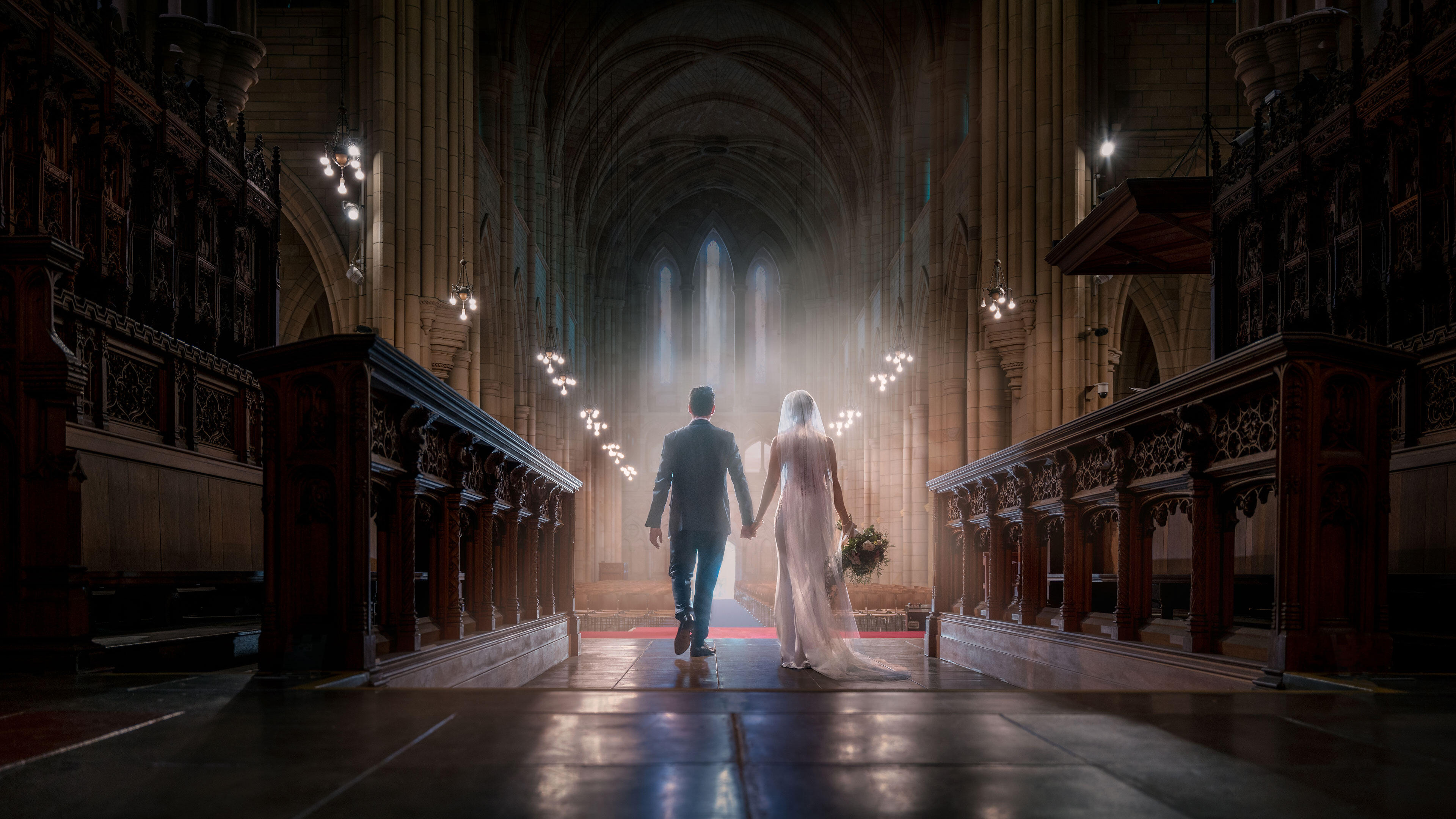 Bridal couple in the church